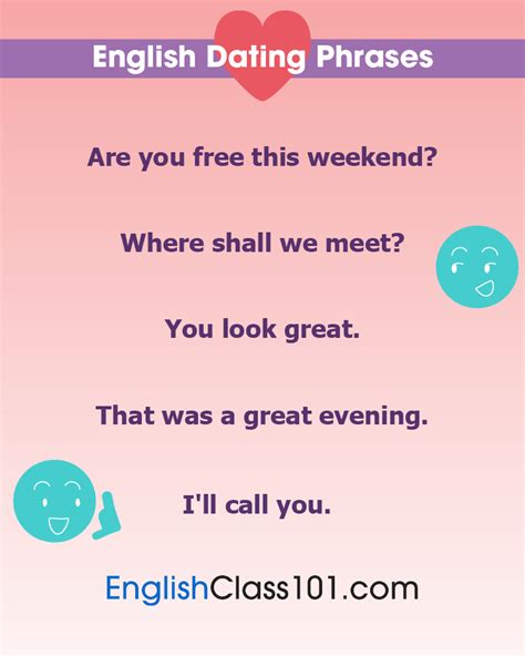 english dating phrases